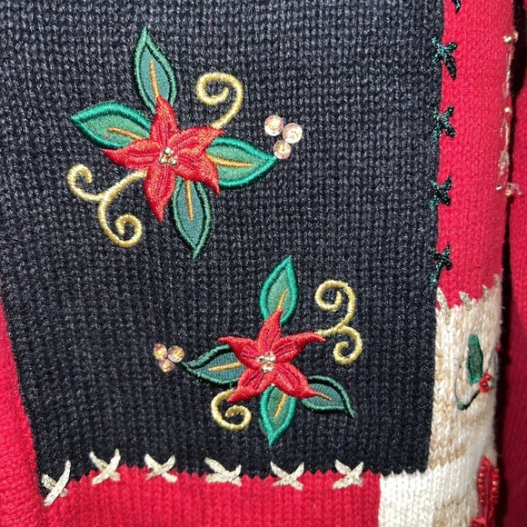 VINTAGE Women's Heirloom Collectibles Christmas Collection 2004 Zip Up Sweater - Picture 6 of 16